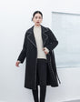 Black Large Collar Wool Overcoats - SHIMENG