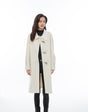 Cozy White Double Wool Trench Coat with Horn Button - SHIMENG